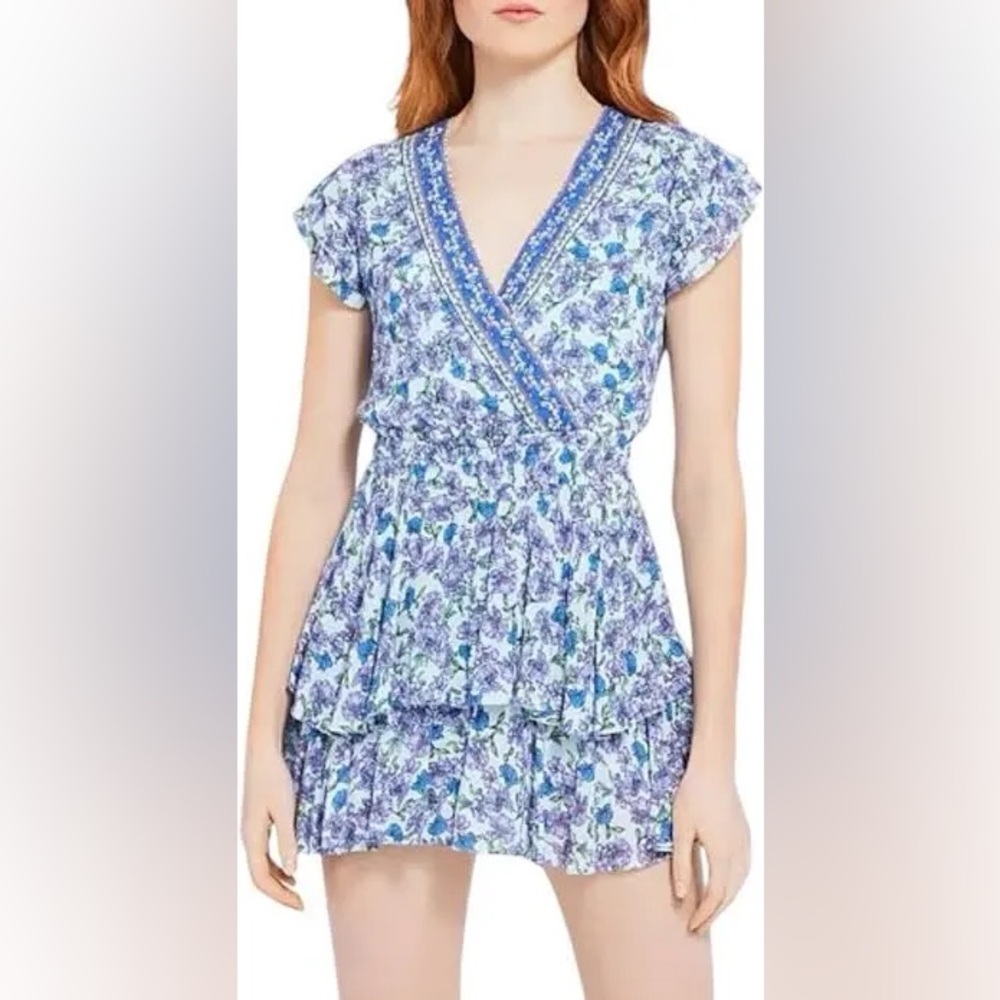 ALICE + OLIVIA Marissa Floral Wrap Skort Romper Size 6